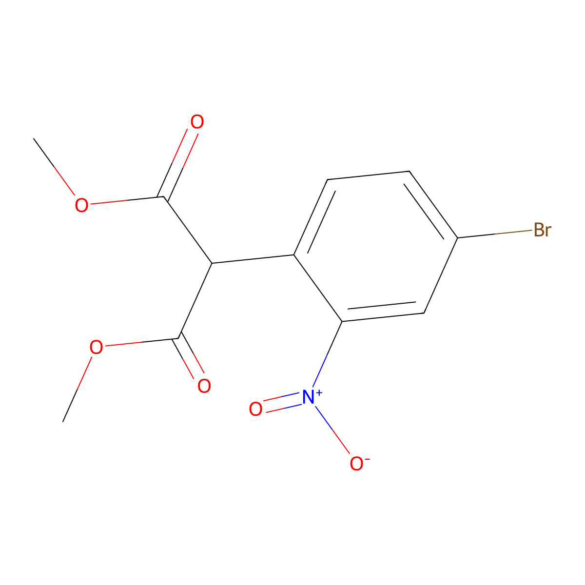 1,3-Dimethyl 2-(4-bromo-2-nitrophenyl)propanedioate molecular structure, CAS 100487-81-8