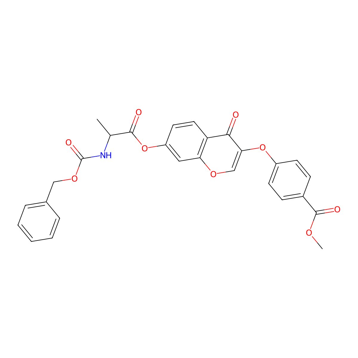methyl 4-{[7-({N-[(benzyloxy)carbonyl]-L-alanyl}oxy)-4-oxo-4H-chromen-3-yl]oxy}benzoate molecular structure, CAS 1004880-63-0