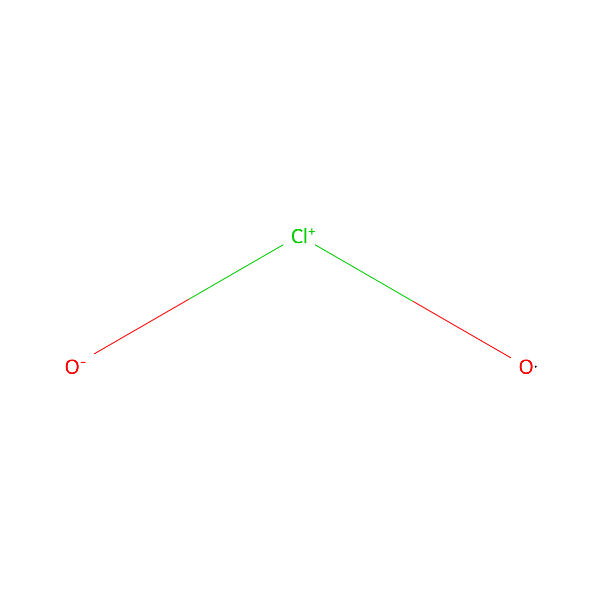 Chlorine Dioxide molecular structure, CAS 10049-04-4