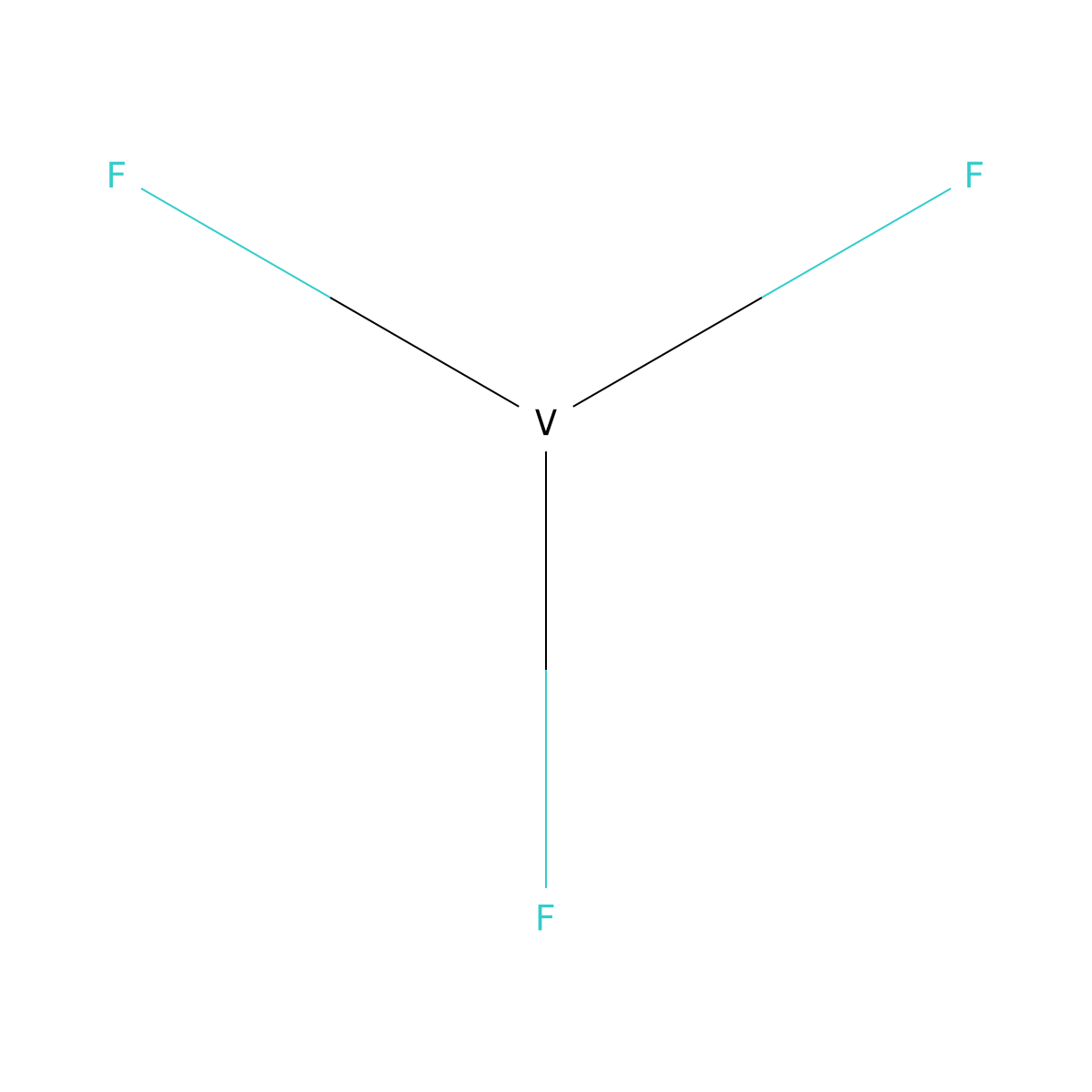 Vanadium trifluoride molecular structure, CAS 10049-12-4