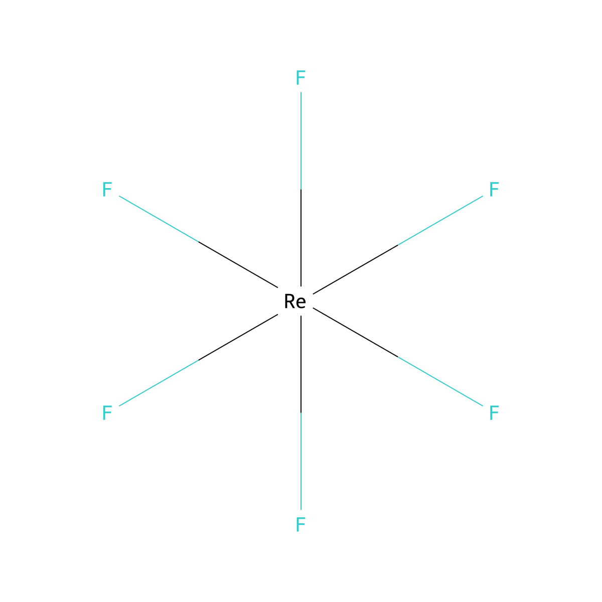 Rhenium hexafluoride molecular structure, CAS 10049-17-9