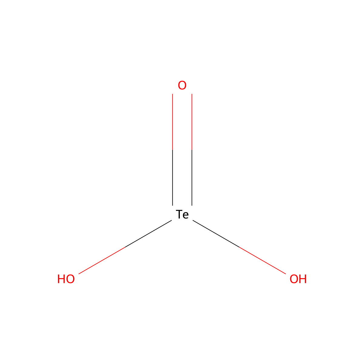 Telluric acid (H2TeO3) molecular structure, CAS 10049-23-7