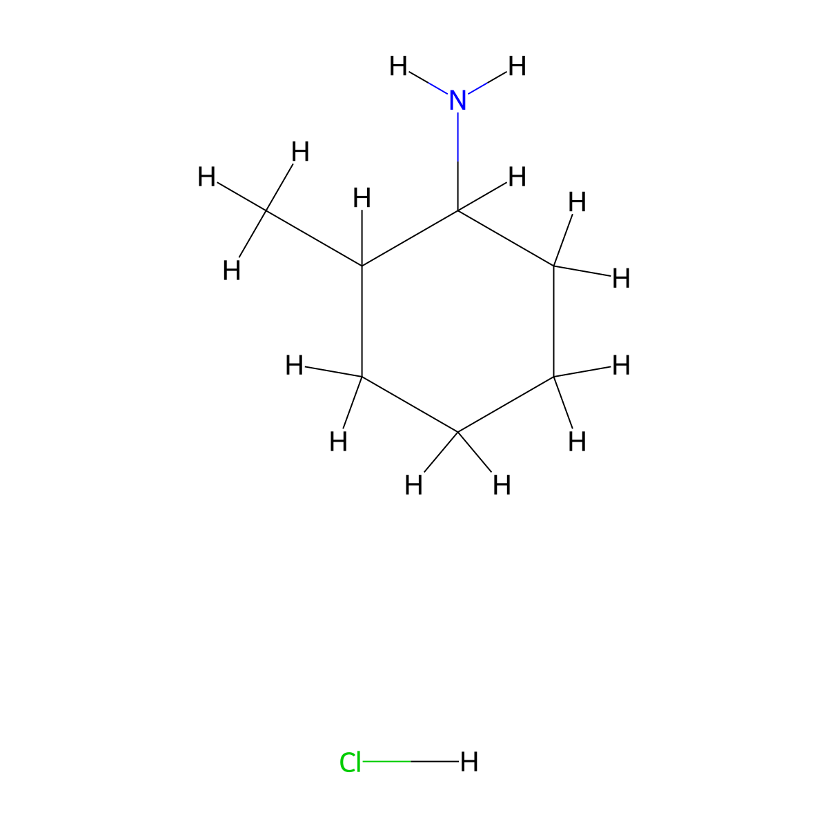 2-Methylcyclohexanamine hydrochloride molecular structure, CAS 10049-61-3