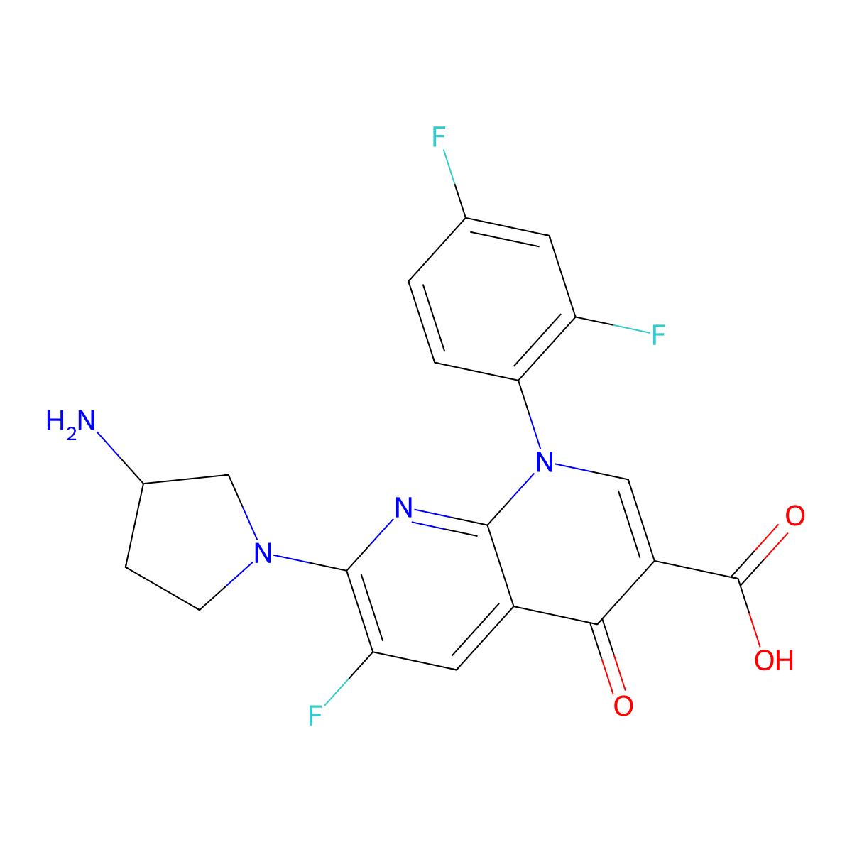 Tosufloxacin molecular structure, CAS 100490-36-6