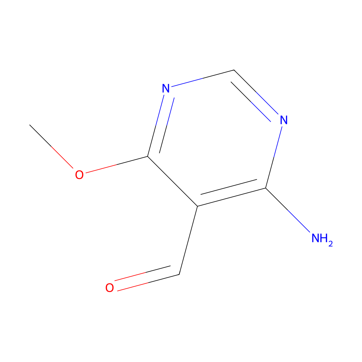 4-Amino-6-methoxypyrimidine-5-carbaldehyde molecular structure, CAS 1004956-62-0