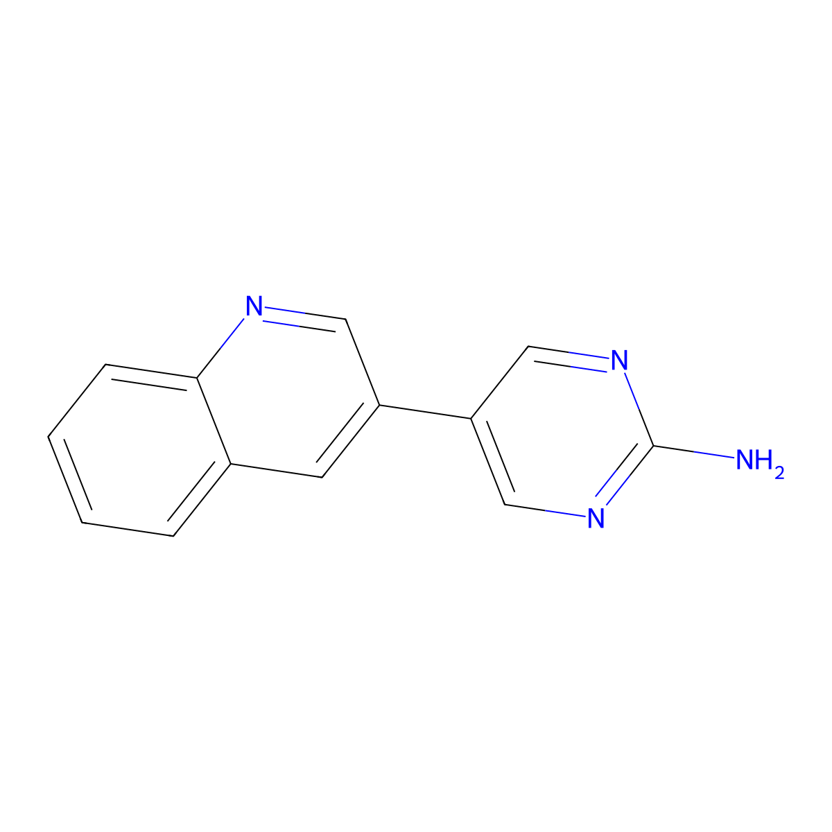 5-(3-Quinolinyl)-2-pyrimidinamine molecular structure, CAS 1004972-16-0
