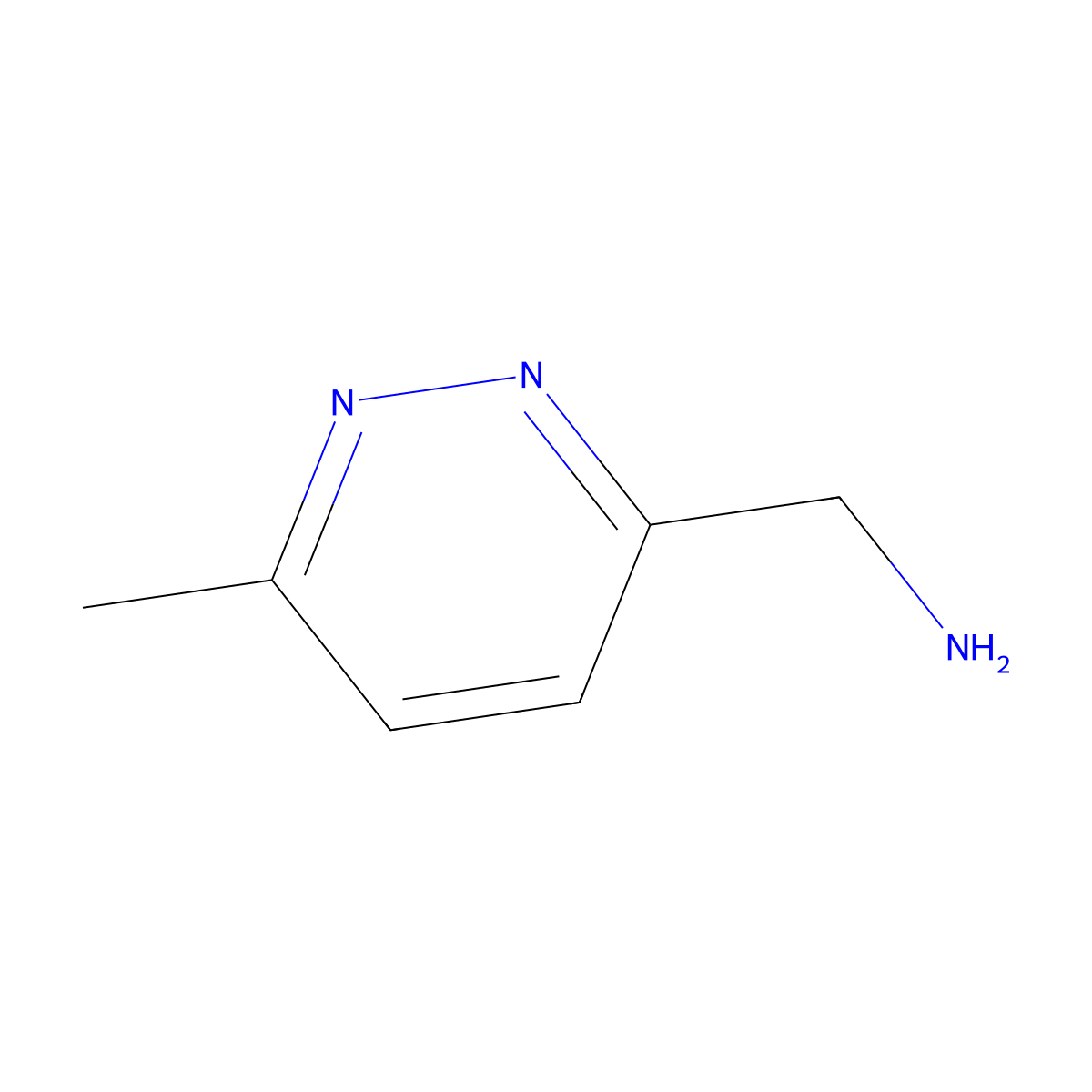 (6-Methylpyridazin-3-yl)methanamine molecular structure, CAS 1004972-49-9