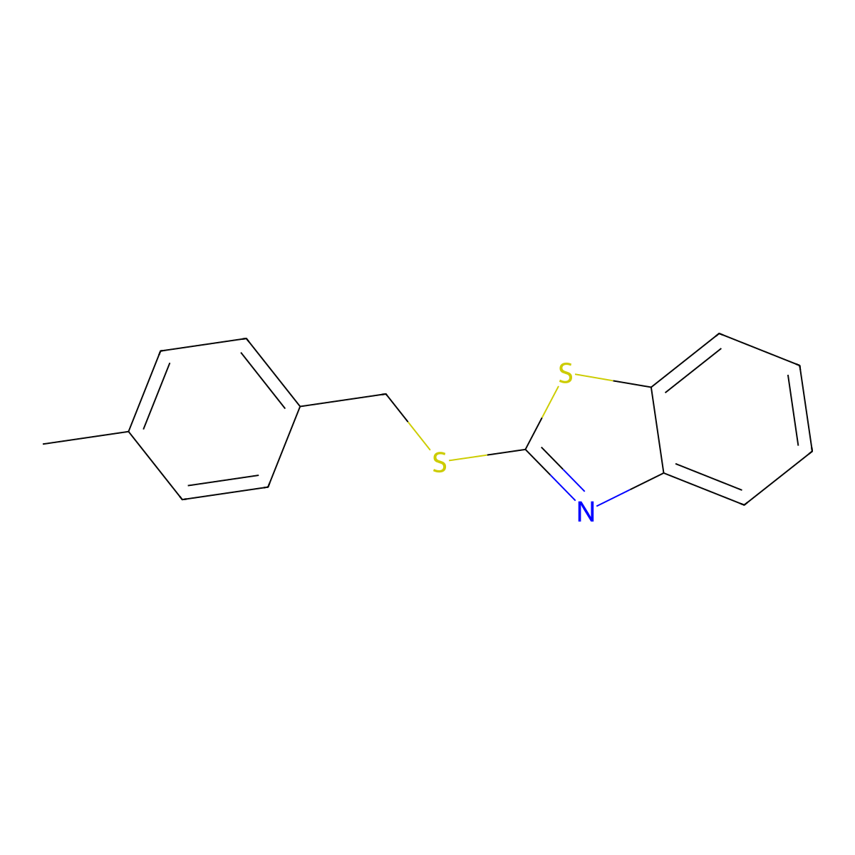 2-[(4-Methylbenzyl)sulfanyl]-1,3-benzothiazole molecular structure, CAS 100498-95-1