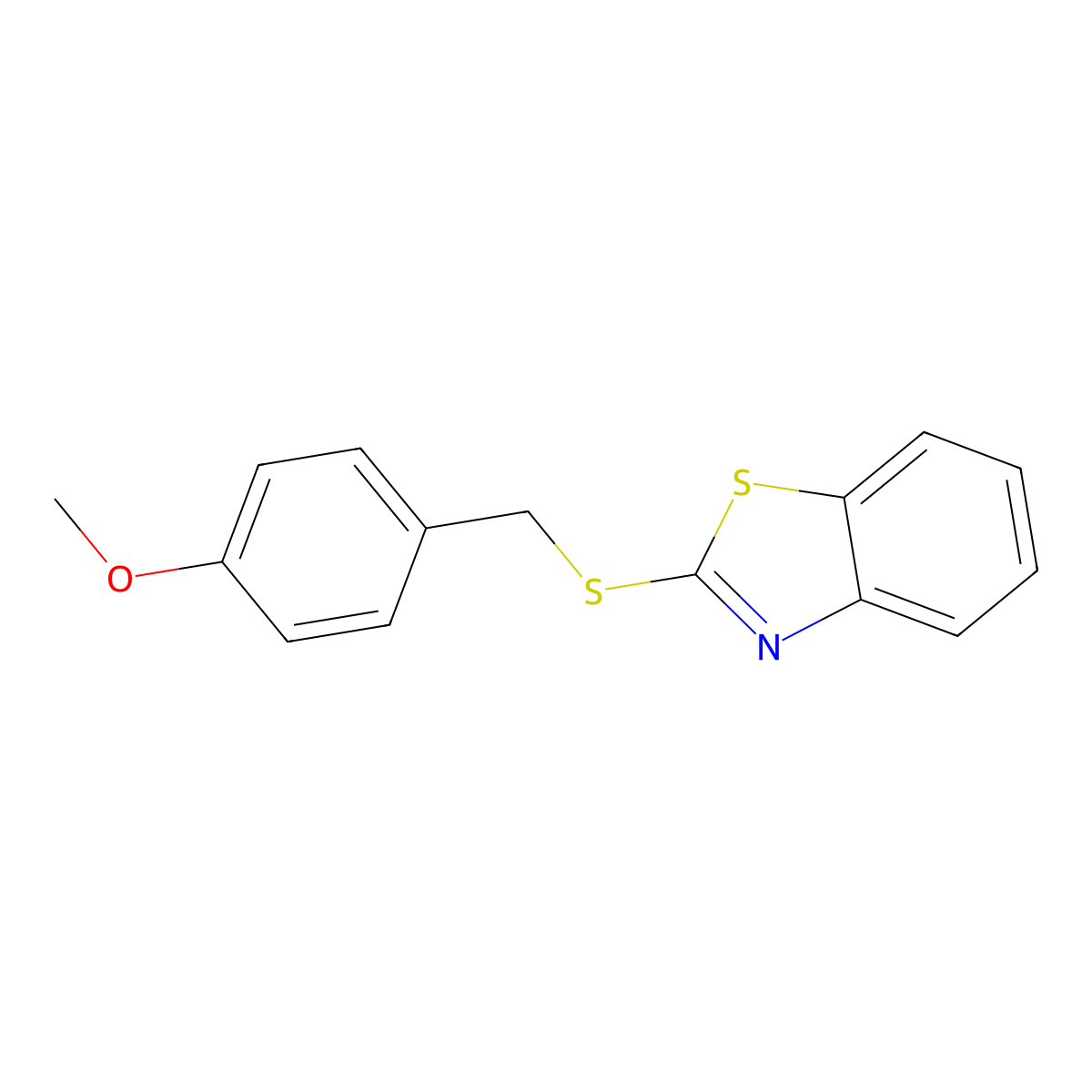 2-[(4-Methoxybenzyl)sulfanyl]-1,3-benzothiazole molecular structure, CAS 100498-97-3