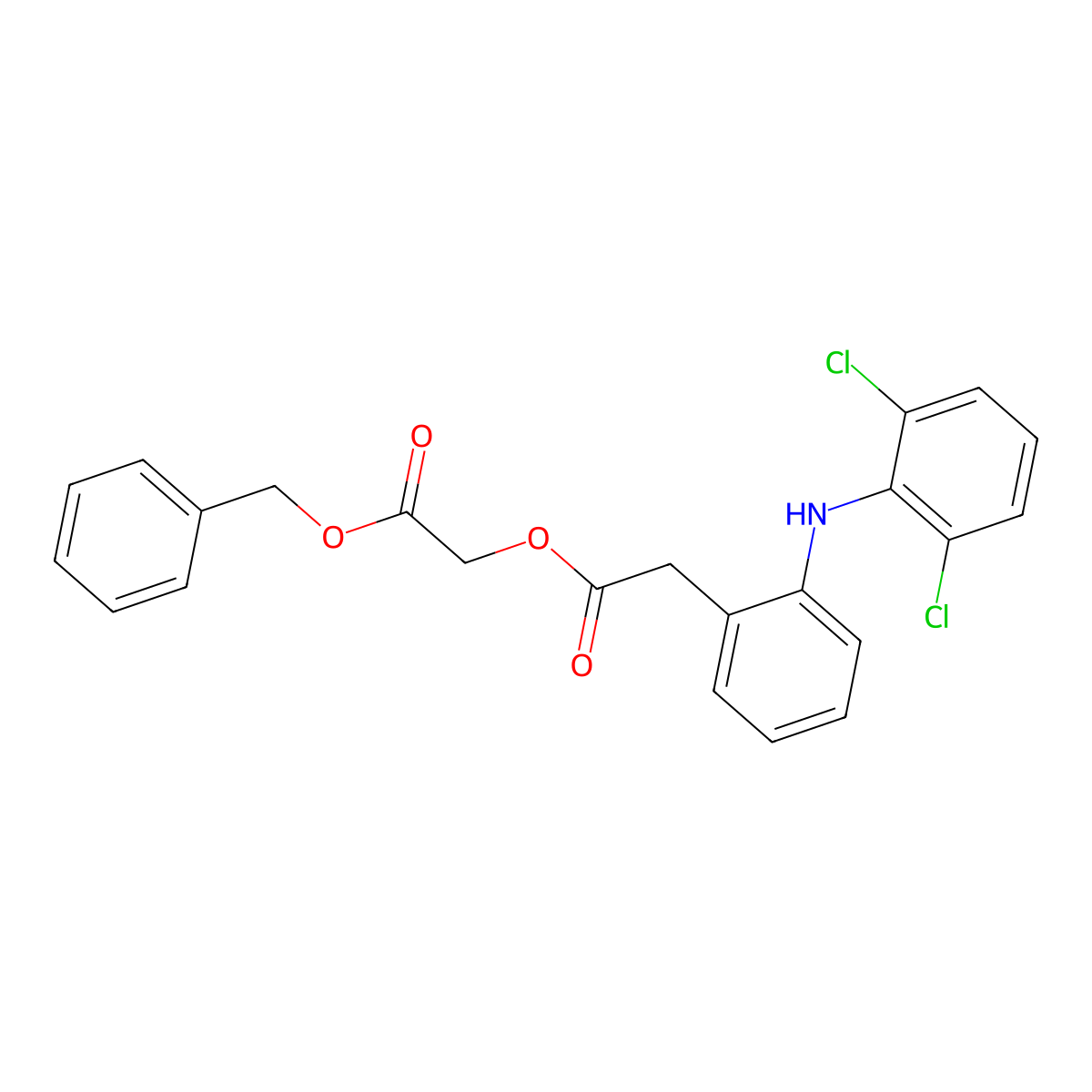(2-Oxo-2-phenylmethoxyethyl) 2-(2-(2,6-dichloroanilino)phenyl)acetate molecular structure, CAS 100499-89-6