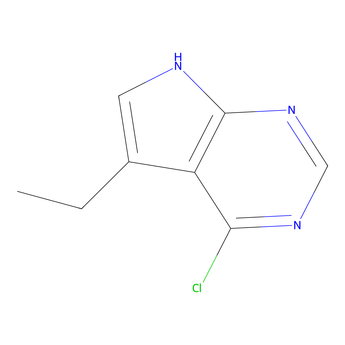 4-chloro-5-ethyl-7H-pyrrolo[2,3-d]pyrimidine molecular structure, CAS 1004992-44-2