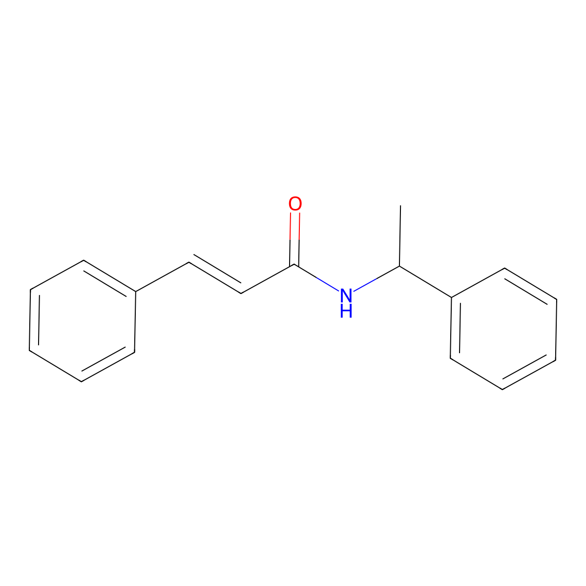 (2E)-3-phenyl-N-(1-phenylethyl)prop-2-enamide molecular structure, CAS 1004997-26-5