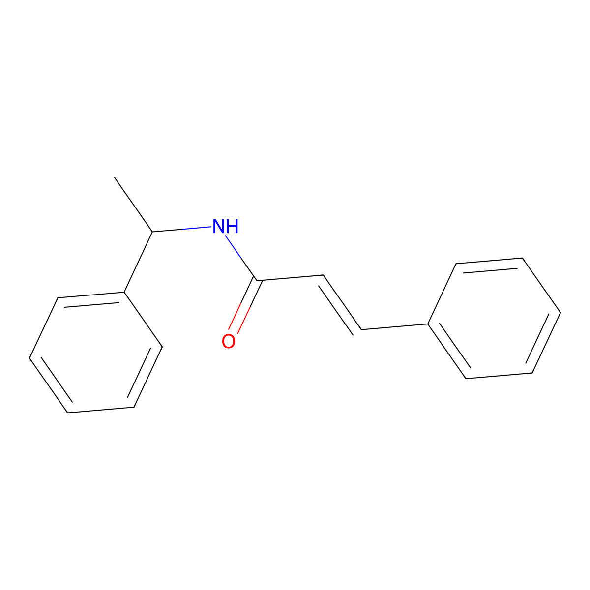 (2E)-3-phenyl-N-(1-phenylethyl)prop-2-enamide molecular structure, CAS 1004997-26-5