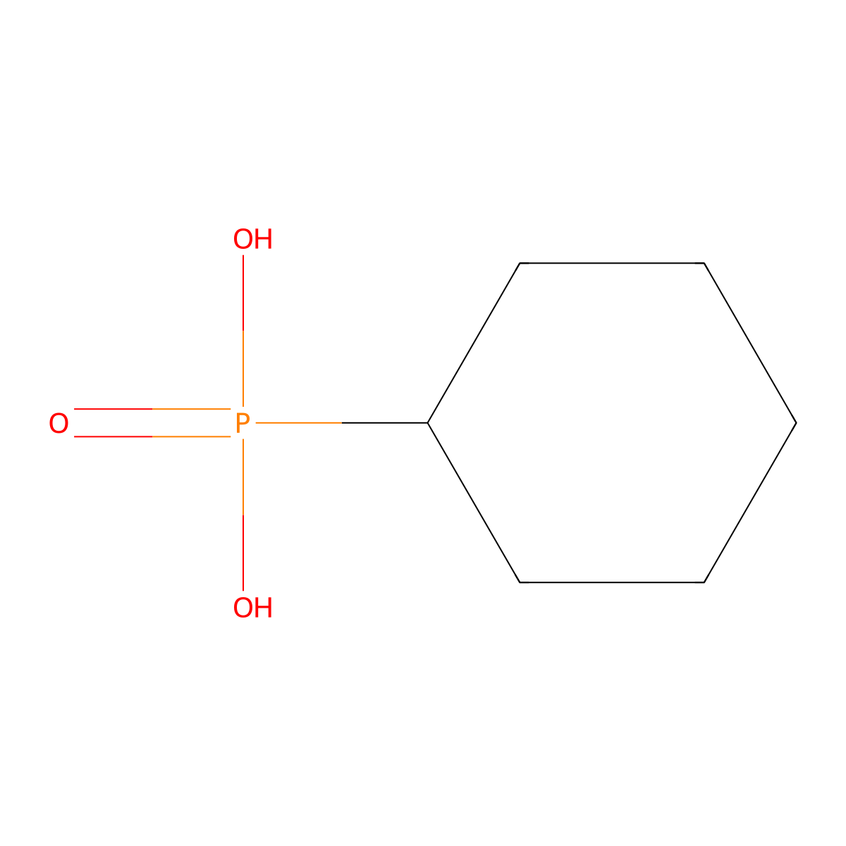 Cyclohexylphosphonic acid molecular structure, CAS 1005-23-8