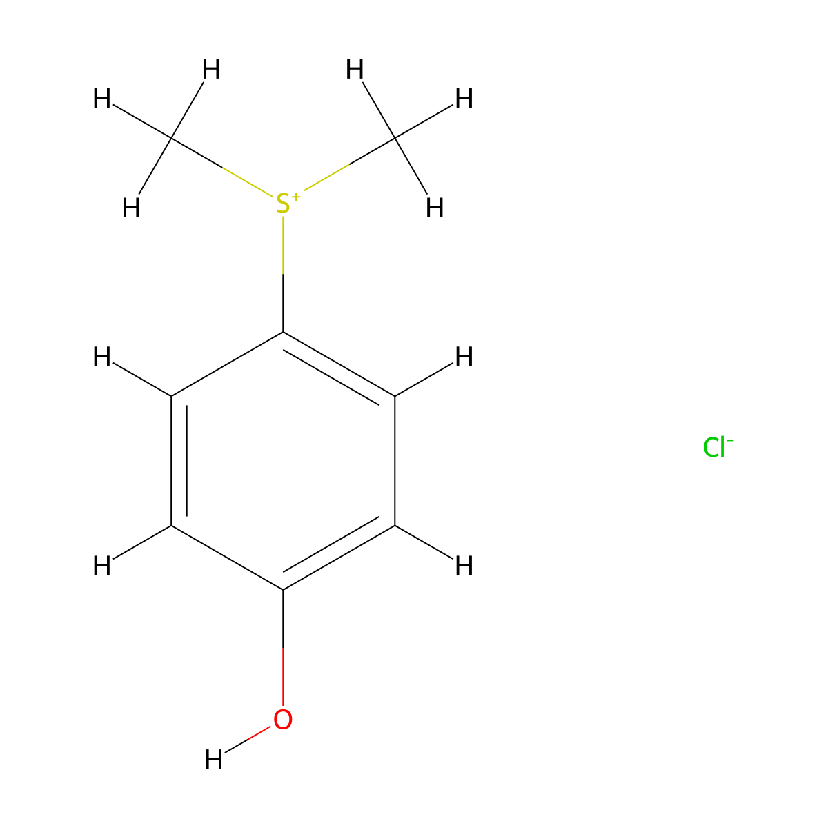 (4-Hydroxyphenyl)dimethylsulfonium chloride molecular structure, CAS 1005-35-2