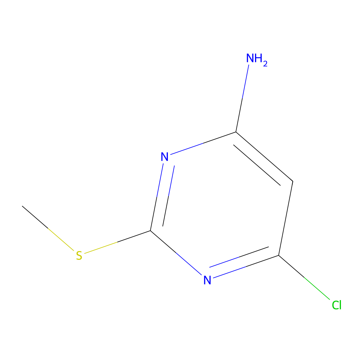4-Amino-6-chloro-2-methylthiopyrimidine molecular structure, CAS 1005-38-5