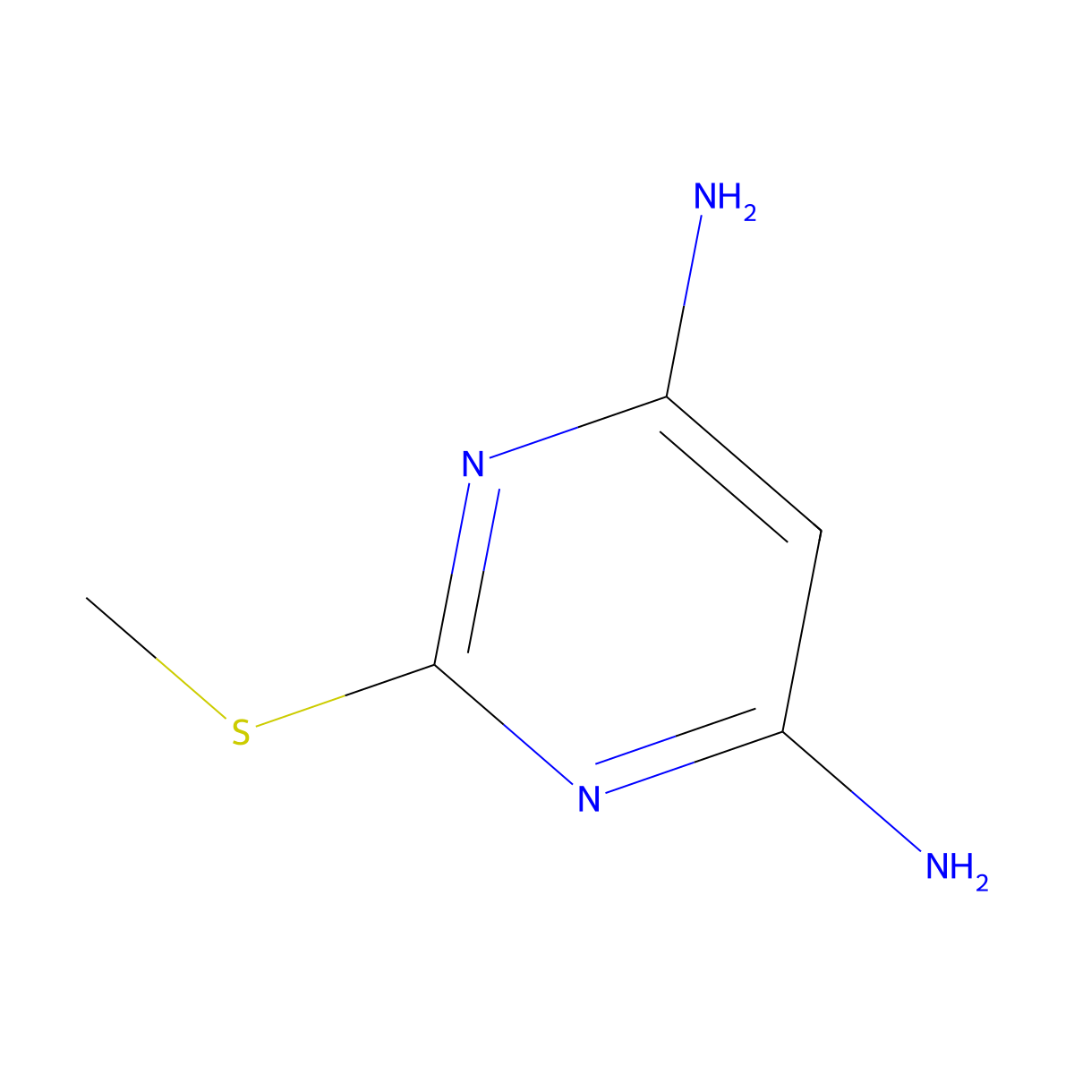 2-Methylthiopyrimidine-4,6-diamine molecular structure, CAS 1005-39-6