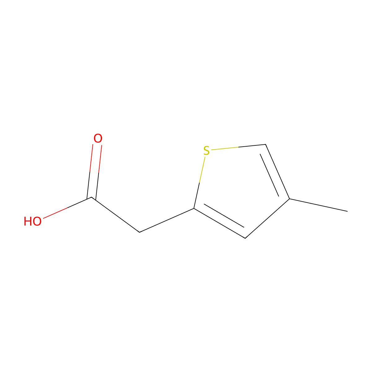 2-(4-Methylthiophen-2-yl)acetic acid molecular structure, CAS 1005-54-5