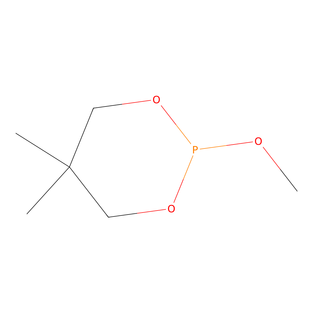 1,3,2-Dioxaphosphorinane, 2-methoxy-5,5-dimethyl- molecular structure, CAS 1005-69-2