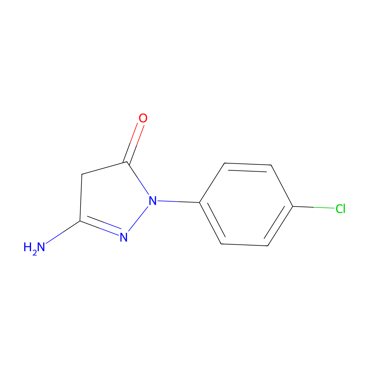 5-amino-2-(4-chlorophenyl)-4H-pyrazol-3-one molecular structure, CAS 10050-12-1