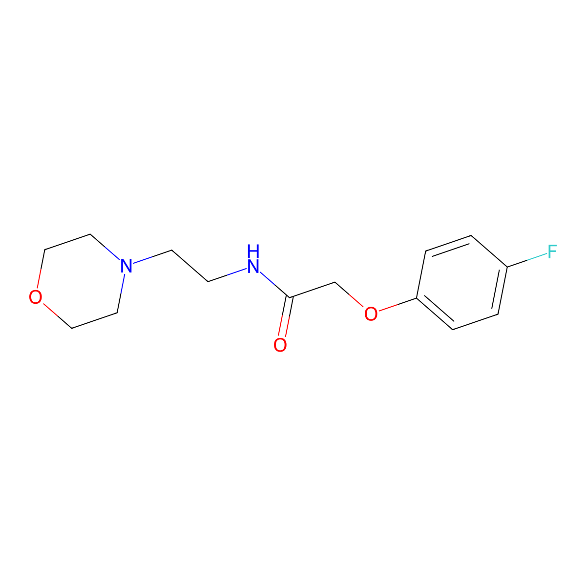 2-(4-fluorophenoxy)-N-(2-morpholin-4-ylethyl)acetamide molecular structure, CAS 10050-28-9