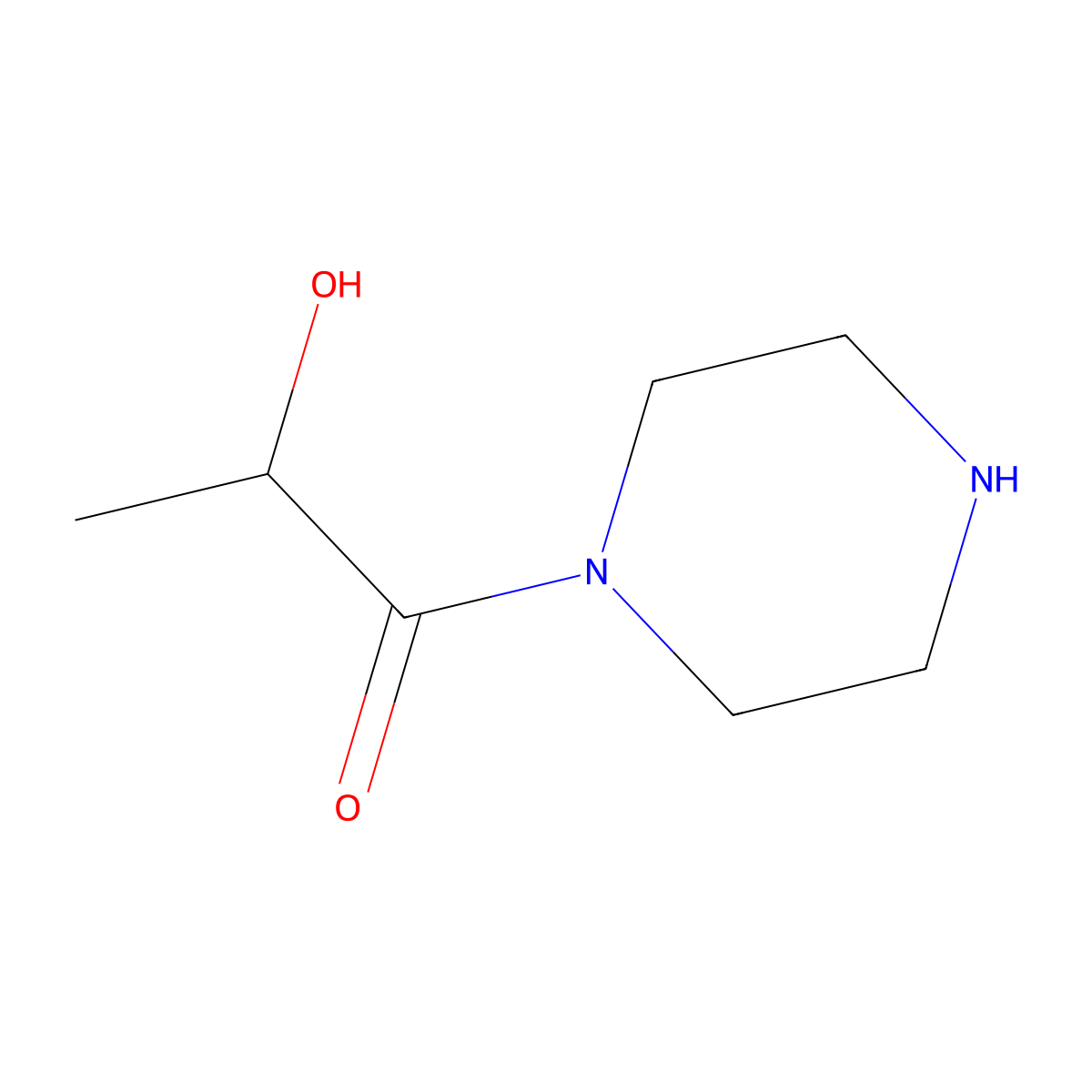 2-Hydroxy-1-(piperazin-1-yl)propan-1-one molecular structure, CAS 100500-89-8