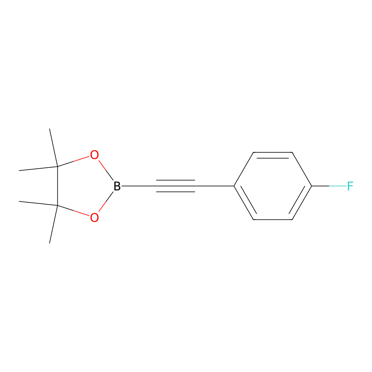 2-((4-Fluorophenyl)ethynyl)-4,4,5,5-tetramethyl-1,3,2-dioxaborolane molecular structure, CAS 1005000-16-7