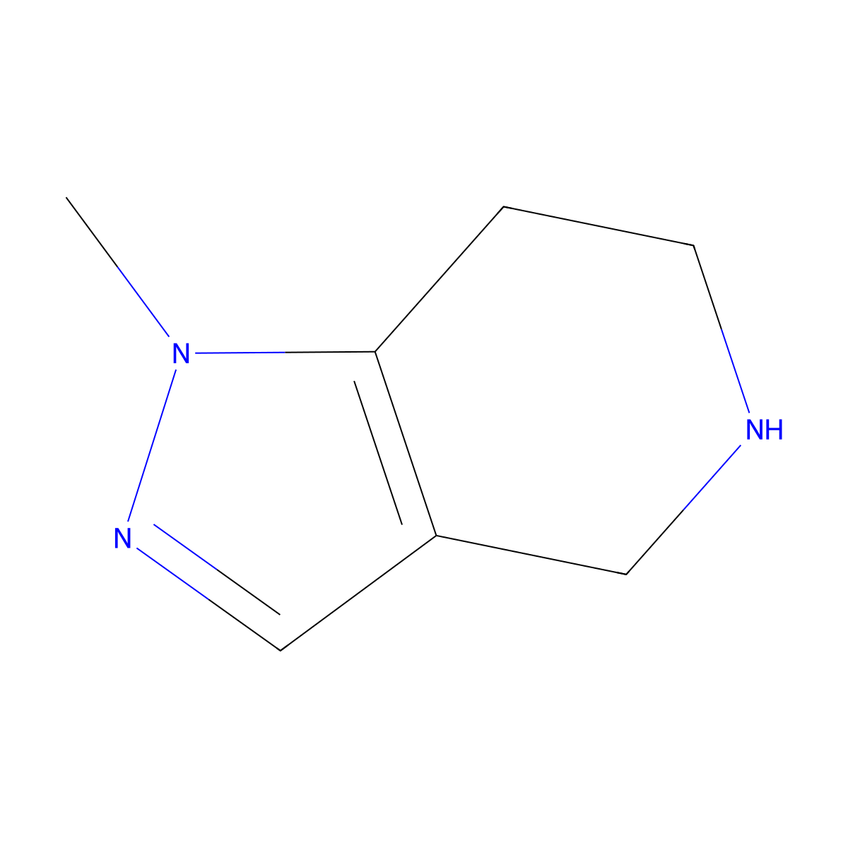 1-methyl-1H,4H,5H,6H,7H-pyrazolo(4,3-c)pyridine molecular structure, CAS 100501-58-4