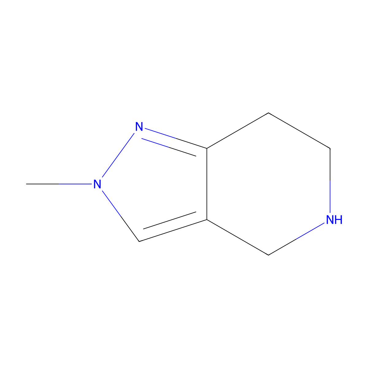 2-Methyl-4,5,6,7-tetrahydro-2H-pyrazolo[4,3-C]pyridine molecular structure, CAS 100501-59-5