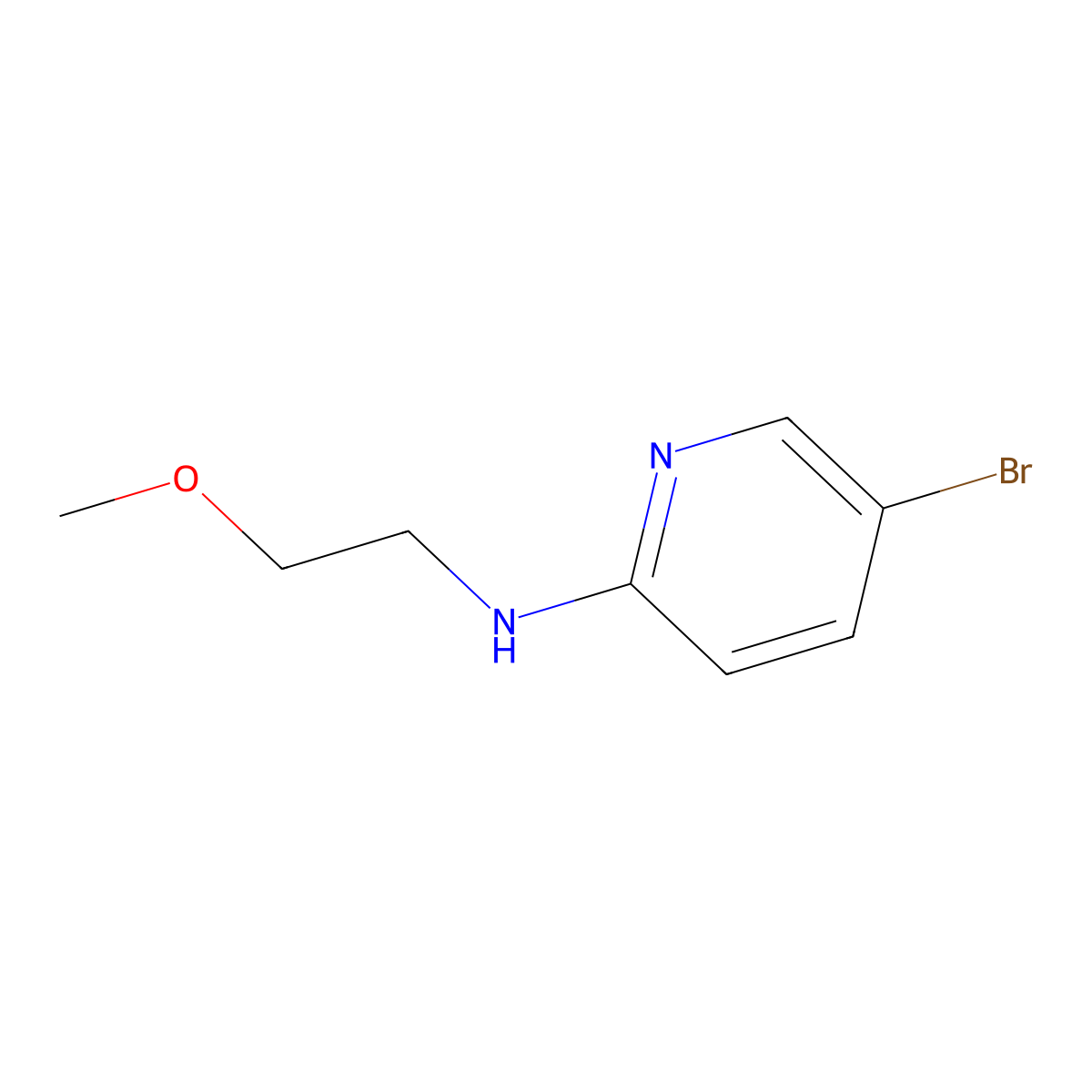 5-Bromo-N-(2-methoxyethyl)pyridin-2-amine molecular structure, CAS 1005010-02-5