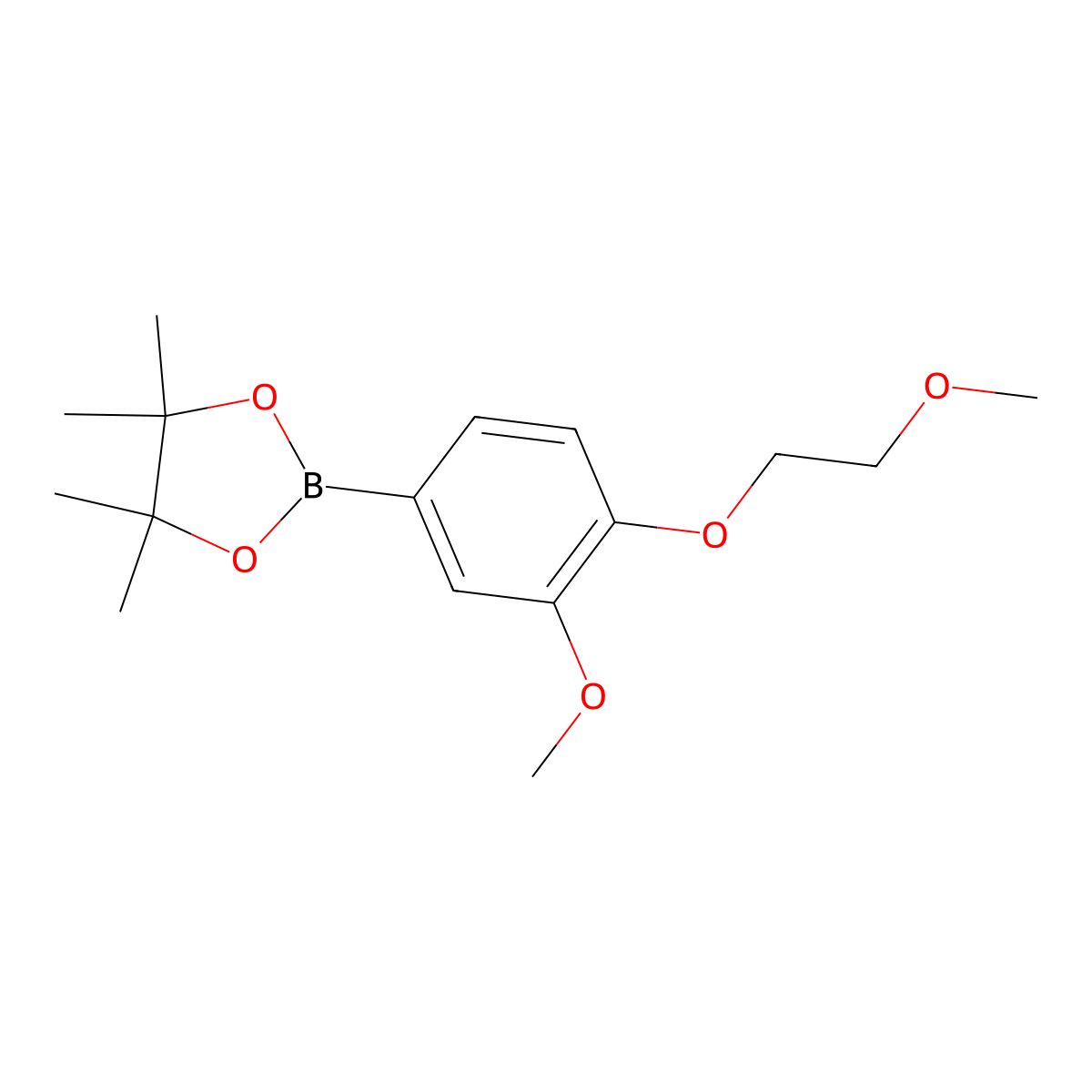 1,3,2-Dioxaborolane, 2-[3-methoxy-4-(2-methoxyethoxy)phenyl]-4,4,5,5-tetramethyl- molecular structure, CAS 1005010-05-8