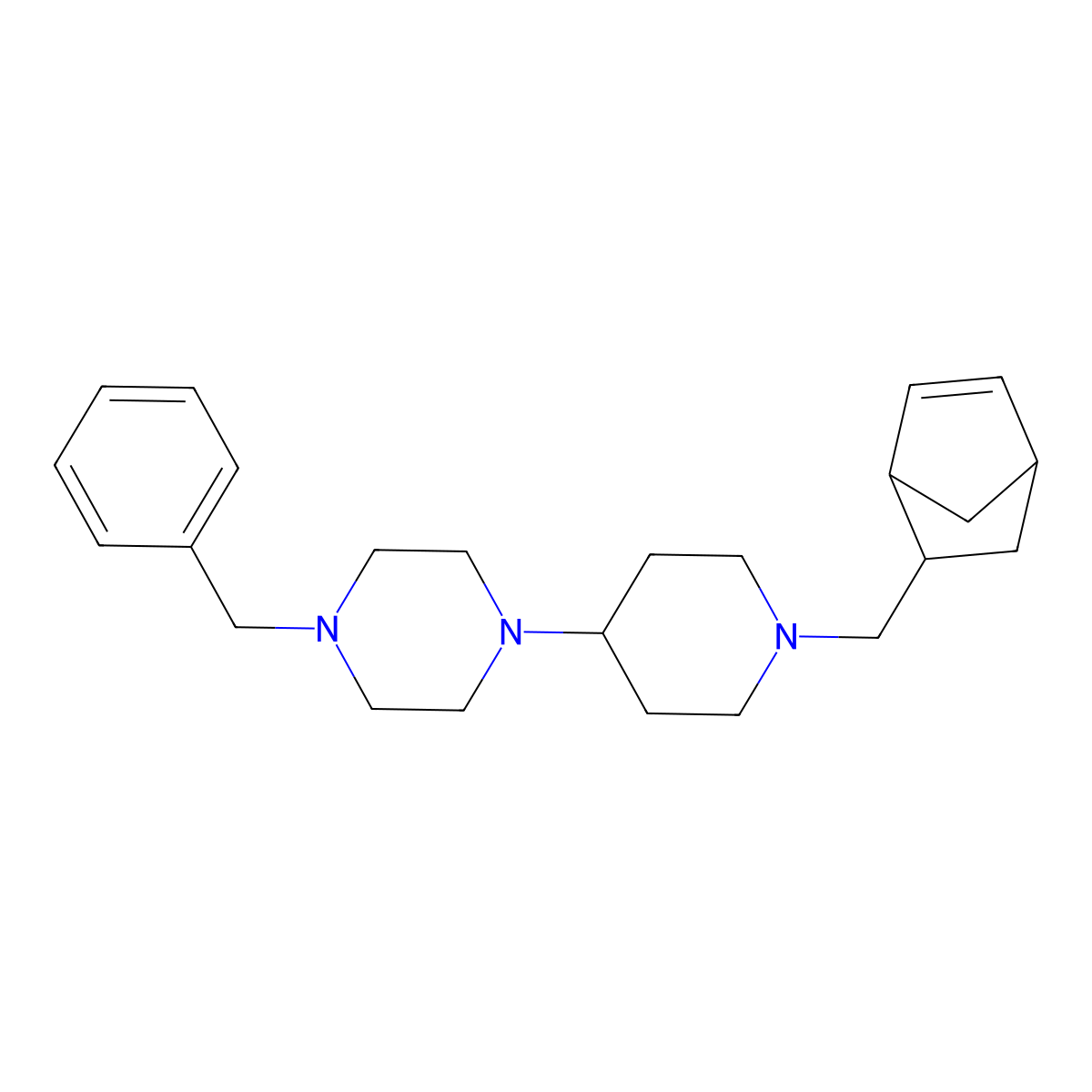 1-Benzyl-4-[1-(5-bicyclo[2.2.1]hept-2-enylmethyl)piperidin-4-yl]piperazine molecular structure, CAS 1005035-71-1