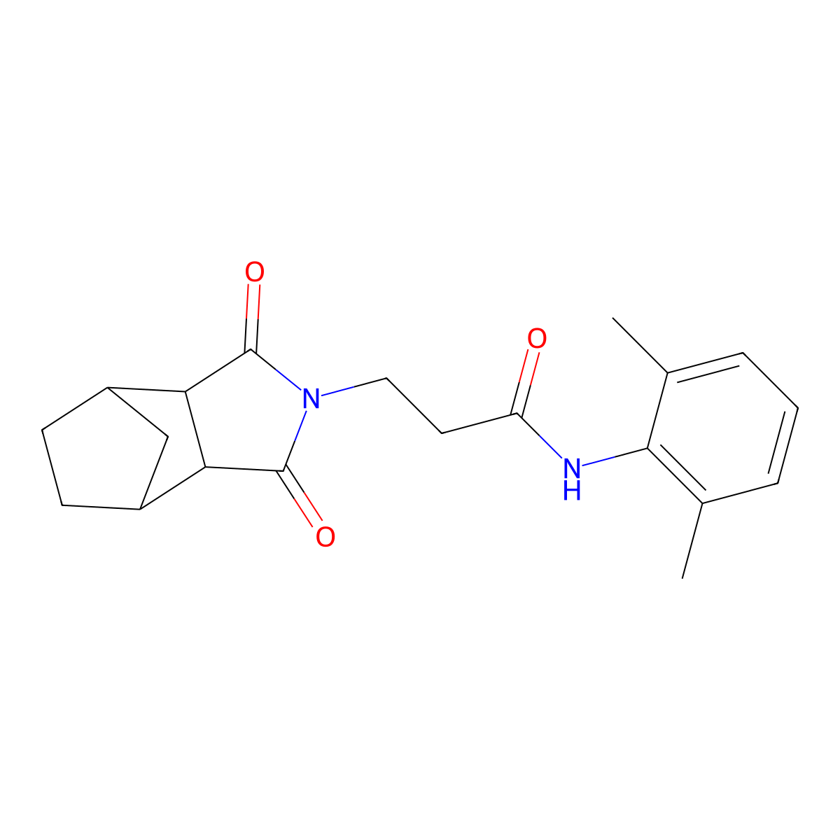 N-(2,6-dimethylphenyl)-3-(1,3-dioxooctahydro-2H-4,7-methanoisoindol-2-yl)propanamide molecular structure, CAS 1005036-43-0