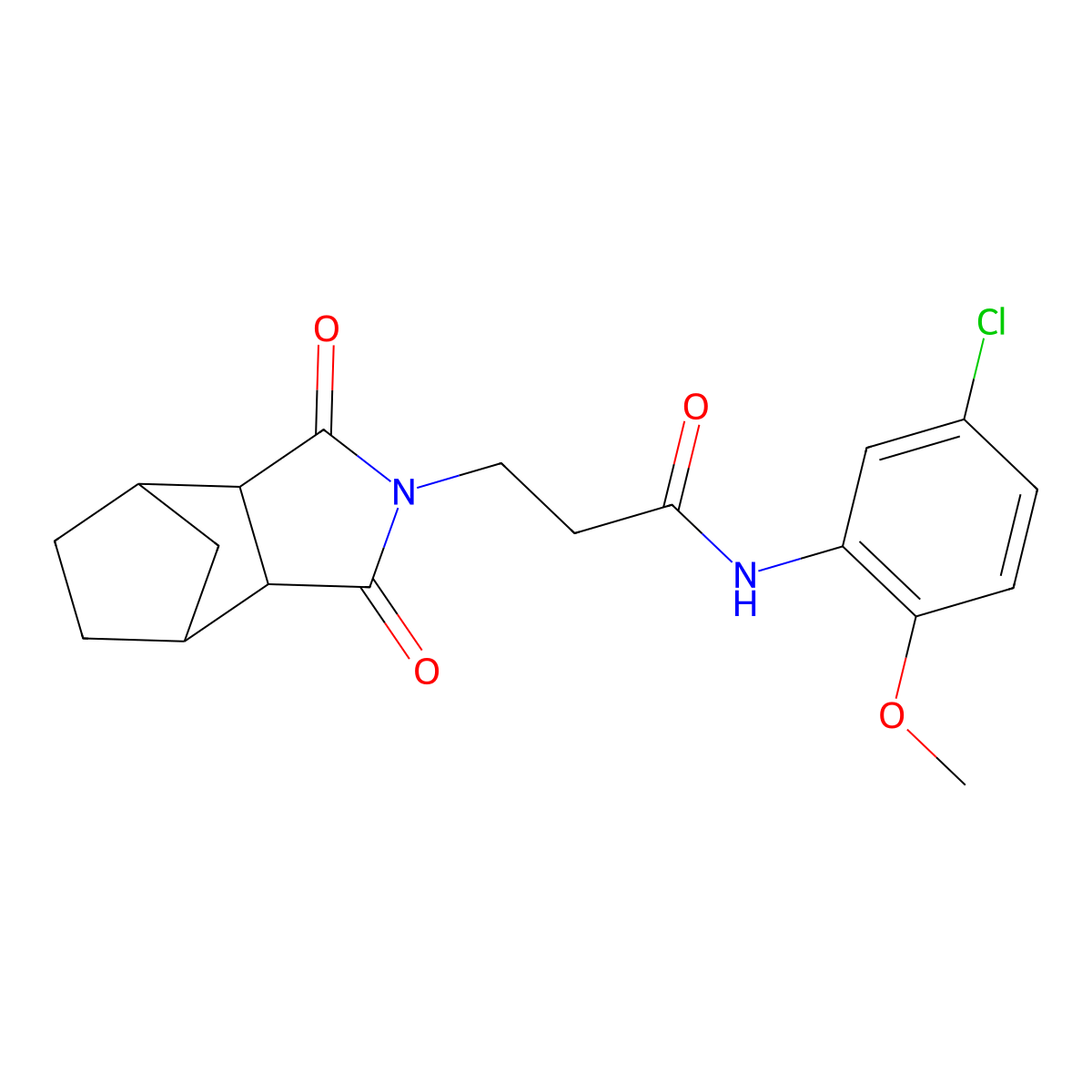 N-(5-chloro-2-methoxyphenyl)-3-(1,3-dioxooctahydro-2H-4,7-methanoisoindol-2-yl)propanamide molecular structure, CAS 1005036-52-1