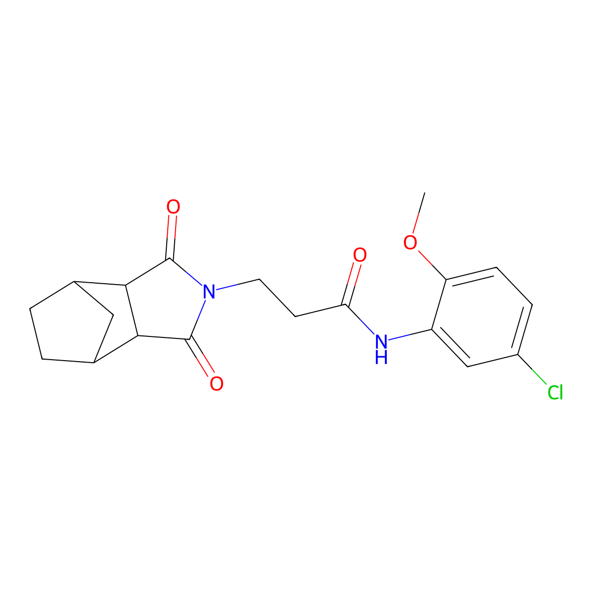 N-(5-chloro-2-methoxyphenyl)-3-(1,3-dioxooctahydro-2H-4,7-methanoisoindol-2-yl)propanamide molecular structure, CAS 1005036-52-1