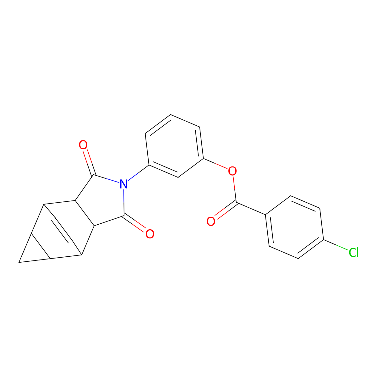 3-(1,3-dioxooctahydro-4,6-ethenocyclopropa[f]isoindol-2(1H)-yl)phenyl 4-chlorobenzoate molecular structure, CAS 1005036-55-4