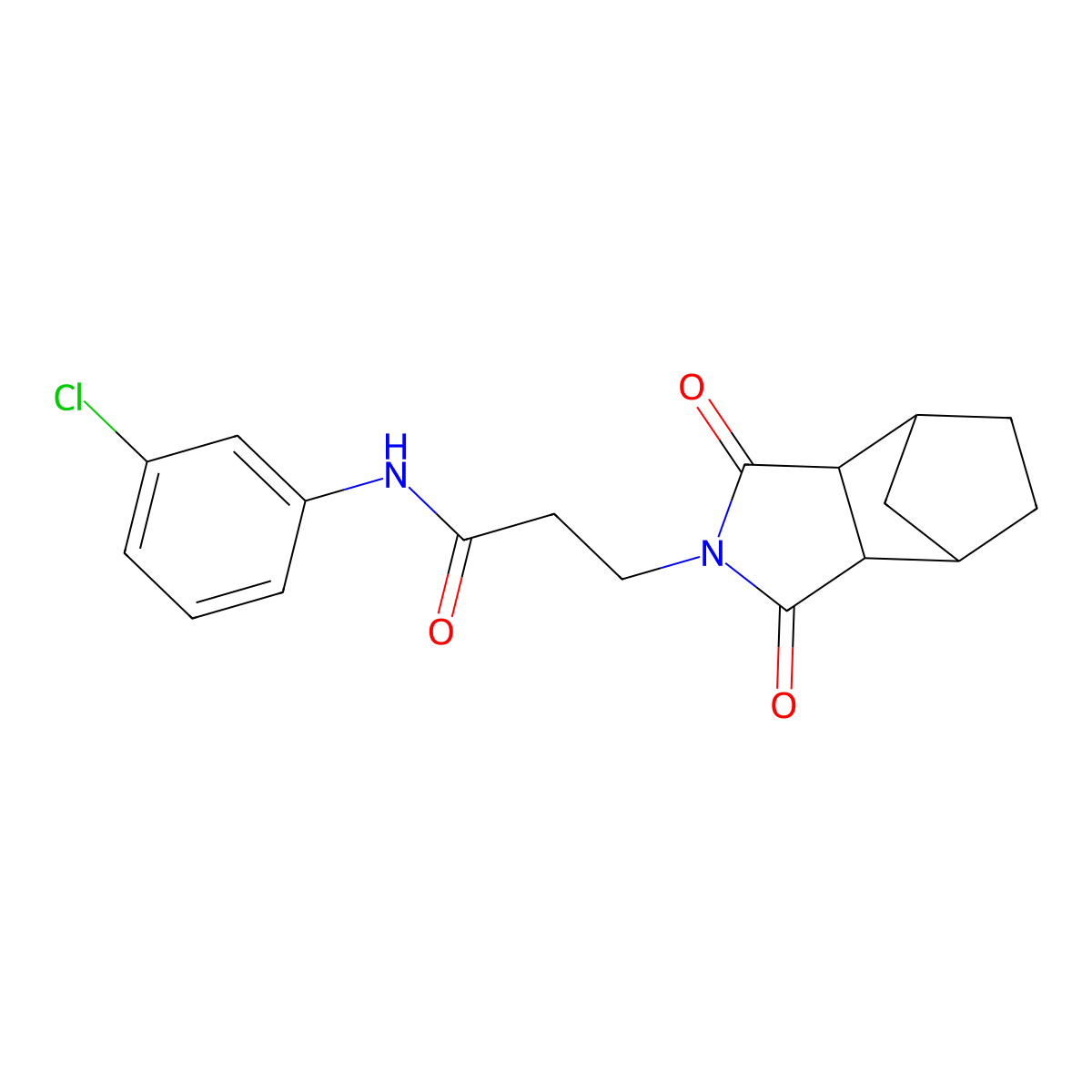 N-(3-chlorophenyl)-3-(1,3-dioxooctahydro-2H-4,7-methanoisoindol-2-yl)propanamide molecular structure, CAS 1005036-57-6