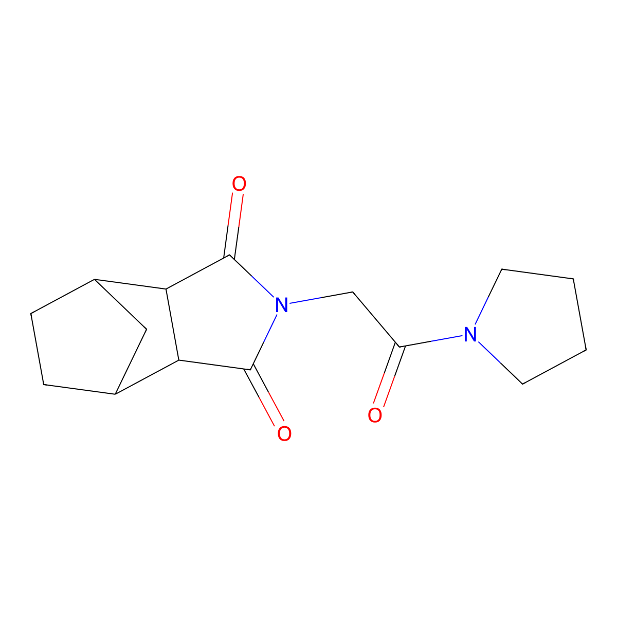2-(2-oxo-2-(pyrrolidin-1-yl)ethyl)hexahydro-1H-4,7-methanoisoindole-1,3(2H)-dione molecular structure, CAS 1005036-58-7