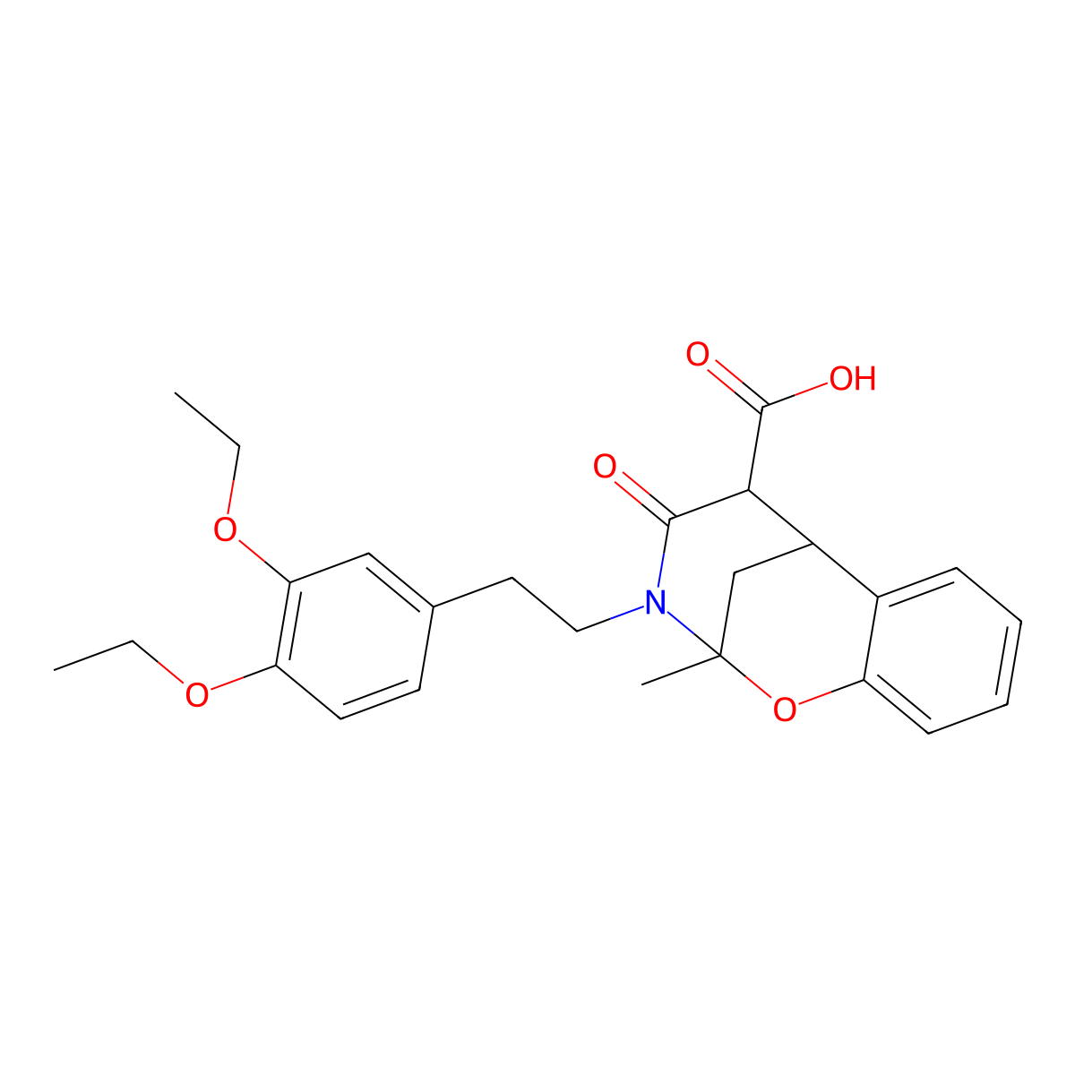 3-(2-(3,4-Diethoxyphenyl)ethyl)-3,4,5,6-tetrahydro-2-methyl-4-oxo-2,6-methano-2H-1,3-benzoxazocine-5-carboxylic acid molecular structure, CAS 1005036-74-7