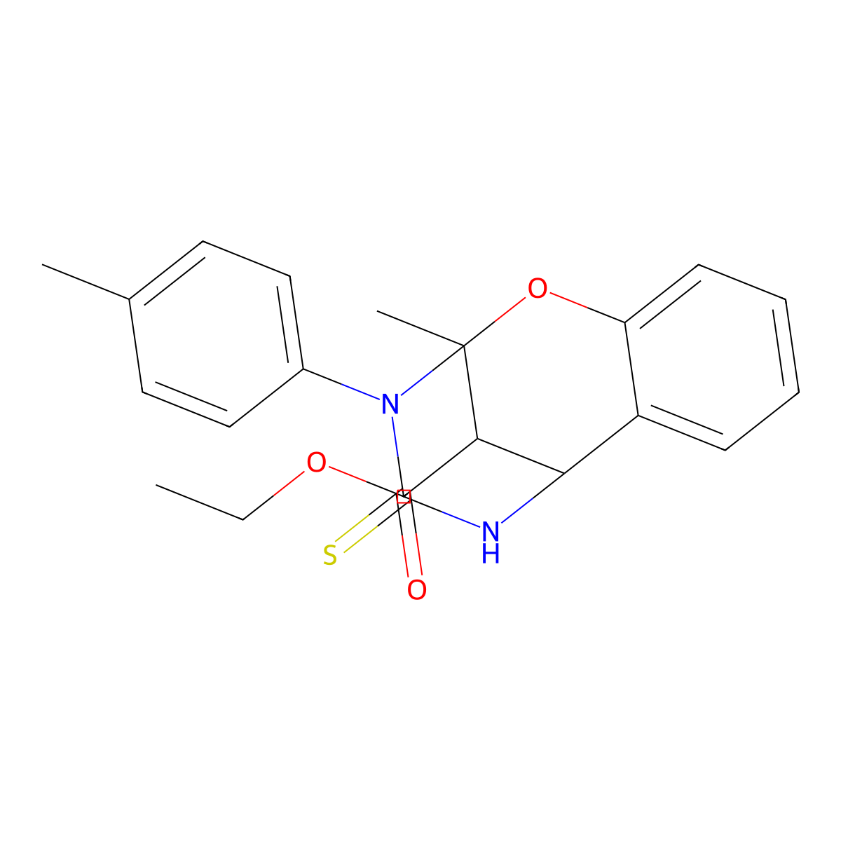ethyl 2-methyl-3-(4-methylphenyl)-4-thioxo-3,4,5,6-tetrahydro-2H-2,6-methano-1,3,5-benzoxadiazocine-11-carboxylate molecular structure, CAS 1005038-12-9
