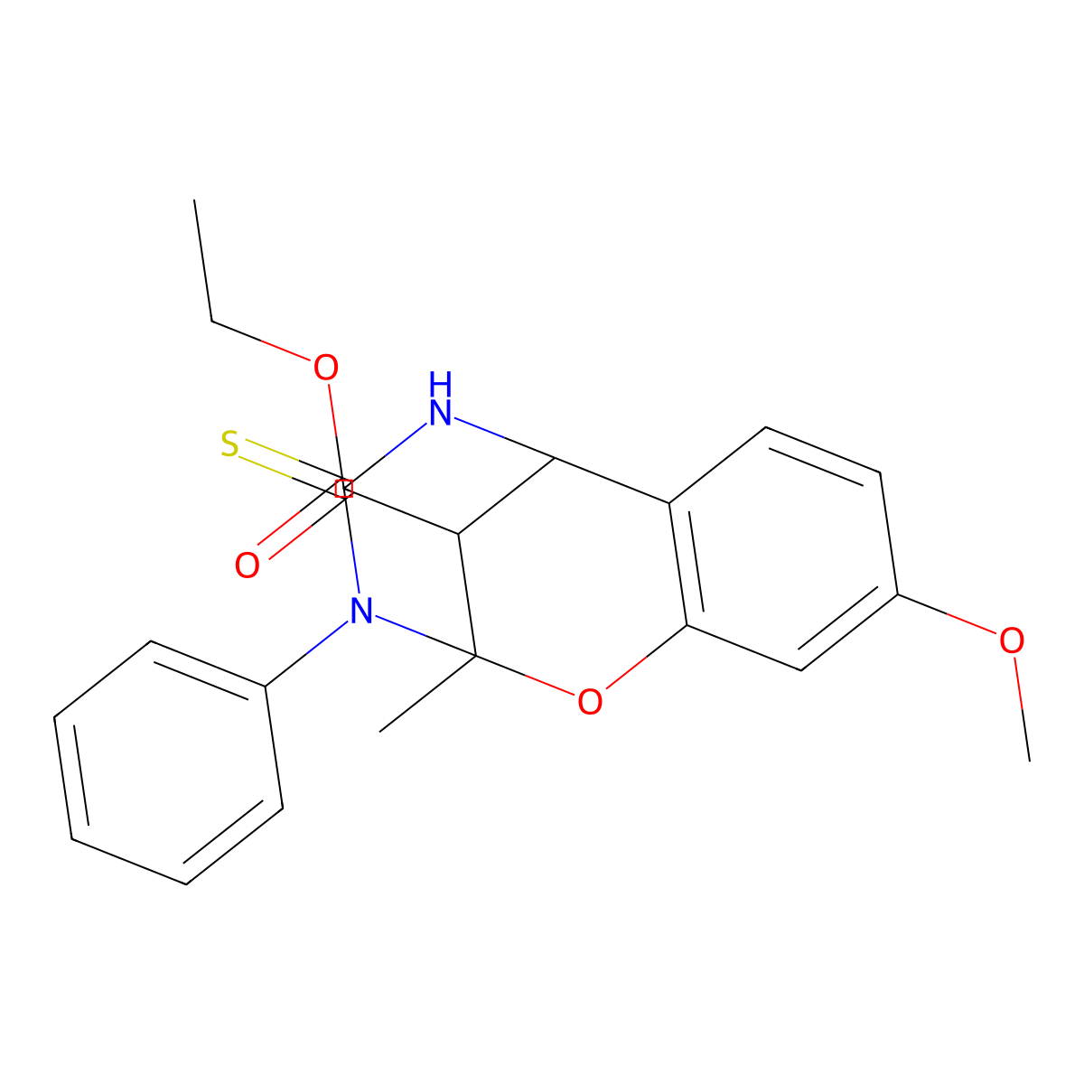ethyl 9-methoxy-2-methyl-3-phenyl-4-thioxo-3,4,5,6-tetrahydro-2H-2,6-methano-1,3,5-benzoxadiazocine-11-carboxylate molecular structure, CAS 1005038-13-0