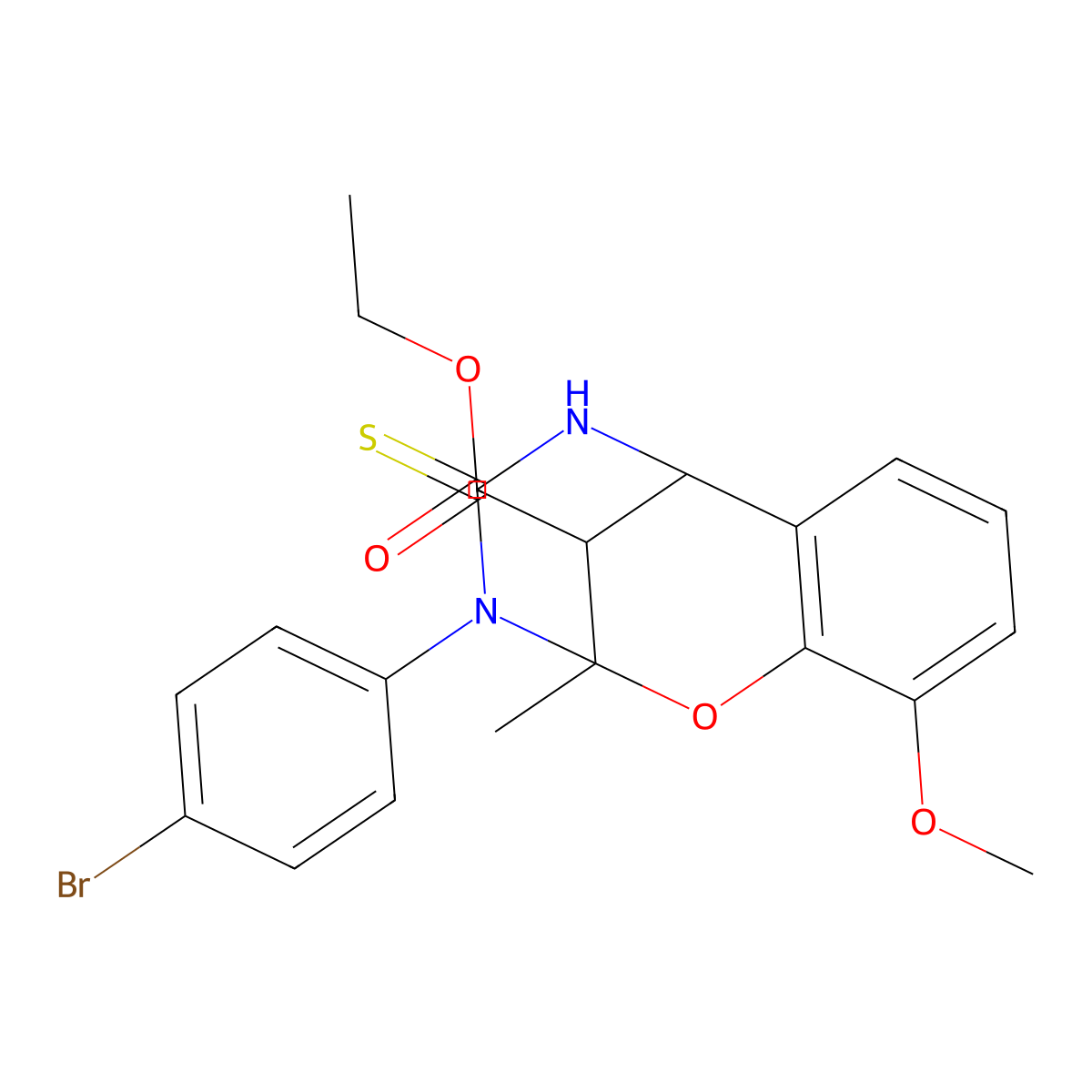 ethyl 3-(4-bromophenyl)-10-methoxy-2-methyl-4-thioxo-3,4,5,6-tetrahydro-2H-2,6-methano-1,3,5-benzoxadiazocine-11-carboxylate molecular structure, CAS 1005038-14-1