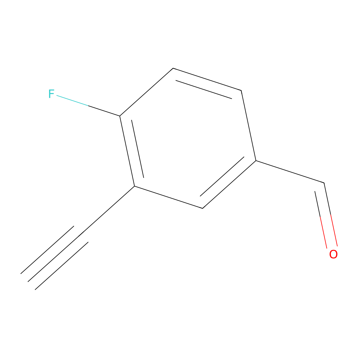 3-Ethynyl-4-fluorobenzaldehyde molecular structure, CAS 100504-75-4