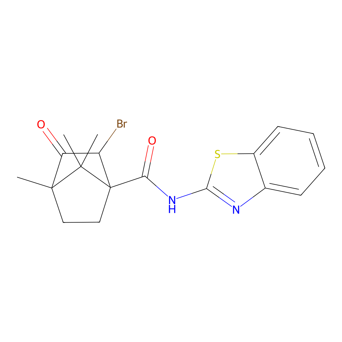 N-[(2E)-1,3-benzothiazol-2(3H)-ylidene]-2-bromo-4,7,7-trimethyl-3-oxobicyclo[2.2.1]heptane-1-carboxamide molecular structure, CAS 1005040-02-7