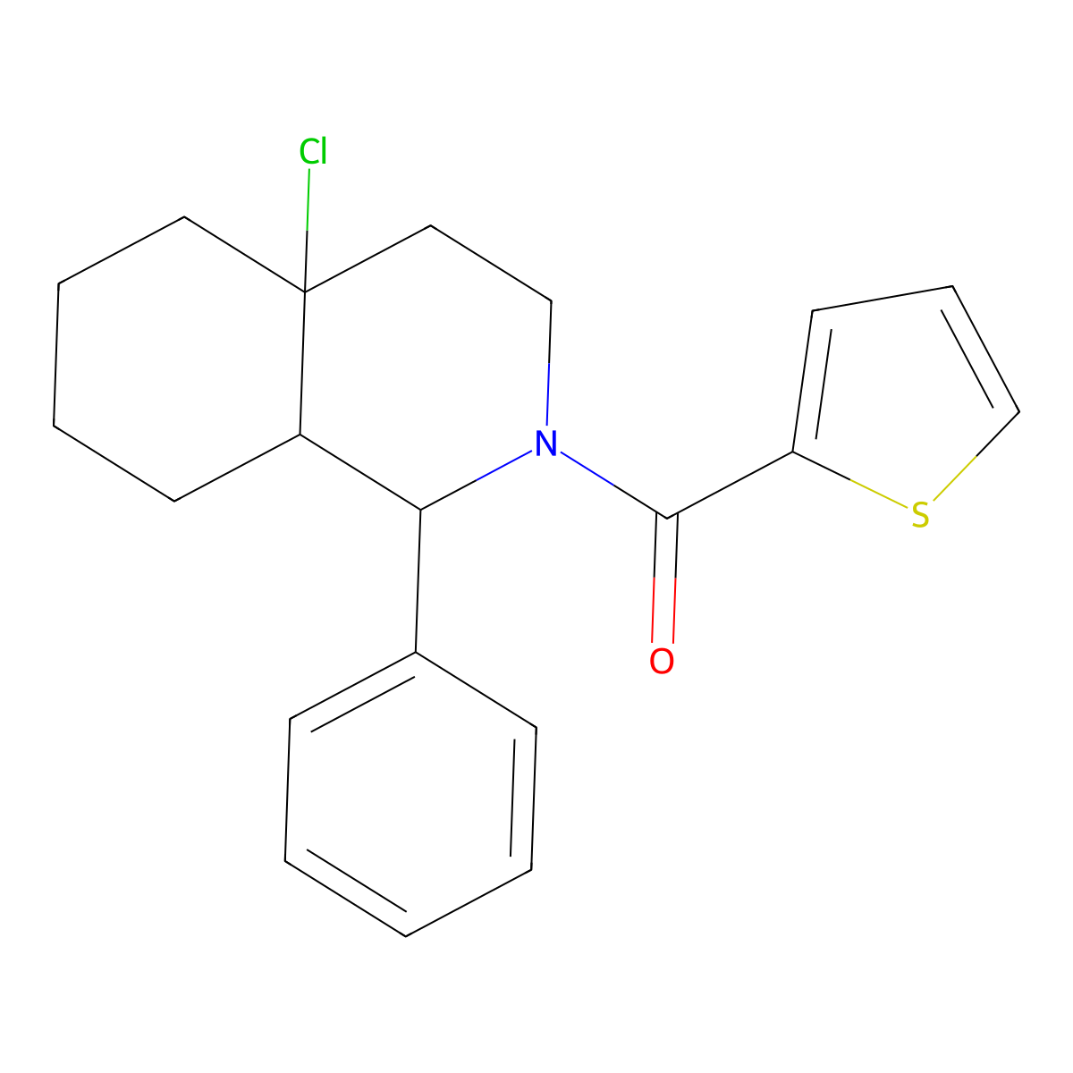 (4a-chloro-1-phenyloctahydroisoquinolin-2(1H)-yl)(thiophen-2-yl)methanone molecular structure, CAS 1005040-58-3