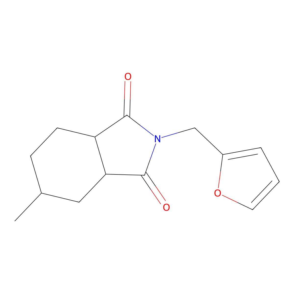 2-(furan-2-ylmethyl)-5-methylhexahydro-1H-isoindole-1,3(2H)-dione molecular structure, CAS 1005040-97-0