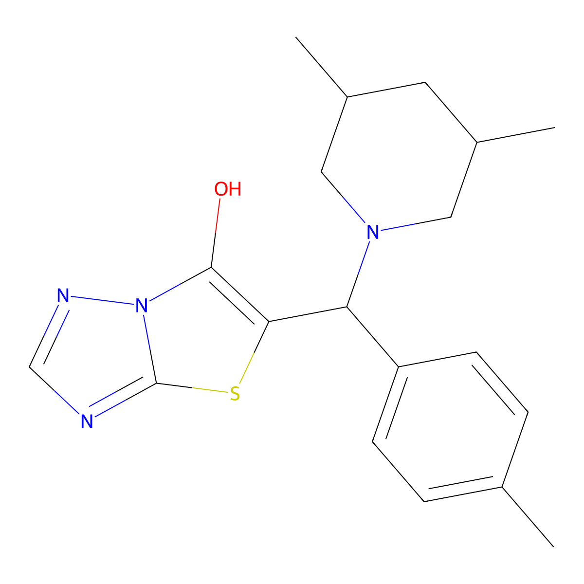 5-[(3,5-Dimethylpiperidin-1-yl)-(4-methylphenyl)methyl]-[1,3]thiazolo[3,2-b][1,2,4]triazol-6-ol molecular structure, CAS 1005041-71-3