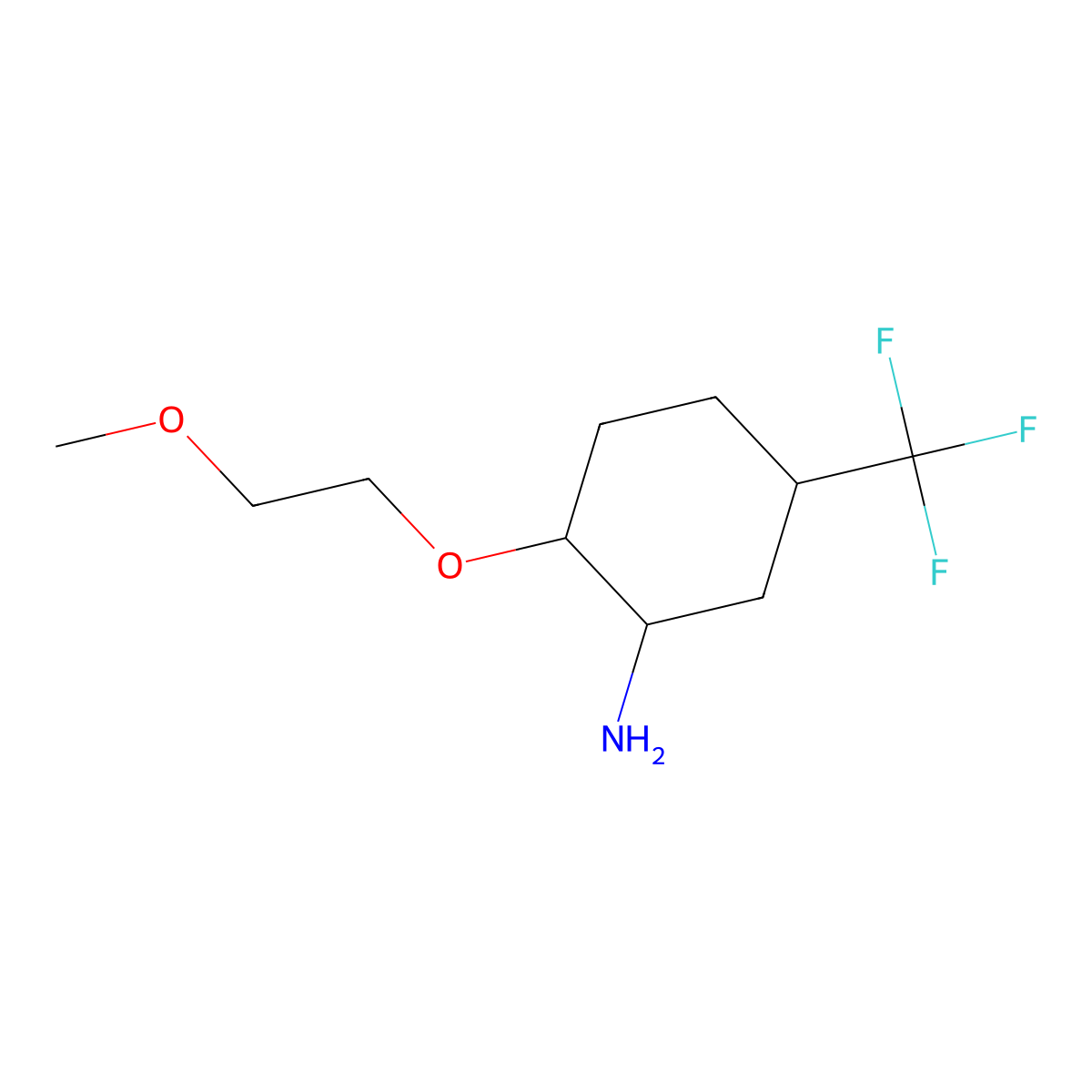 2-(2-Methoxyethoxy)-5-(trifluoromethyl)cyclohexan-1-amine molecular structure, CAS 1005044-05-2