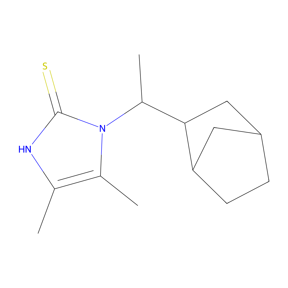 1-(1-{bicyclo[2.2.1]heptan-2-yl}ethyl)-4,5-dimethyl-1H-imidazole-2-thiol molecular structure, CAS 1005044-09-6