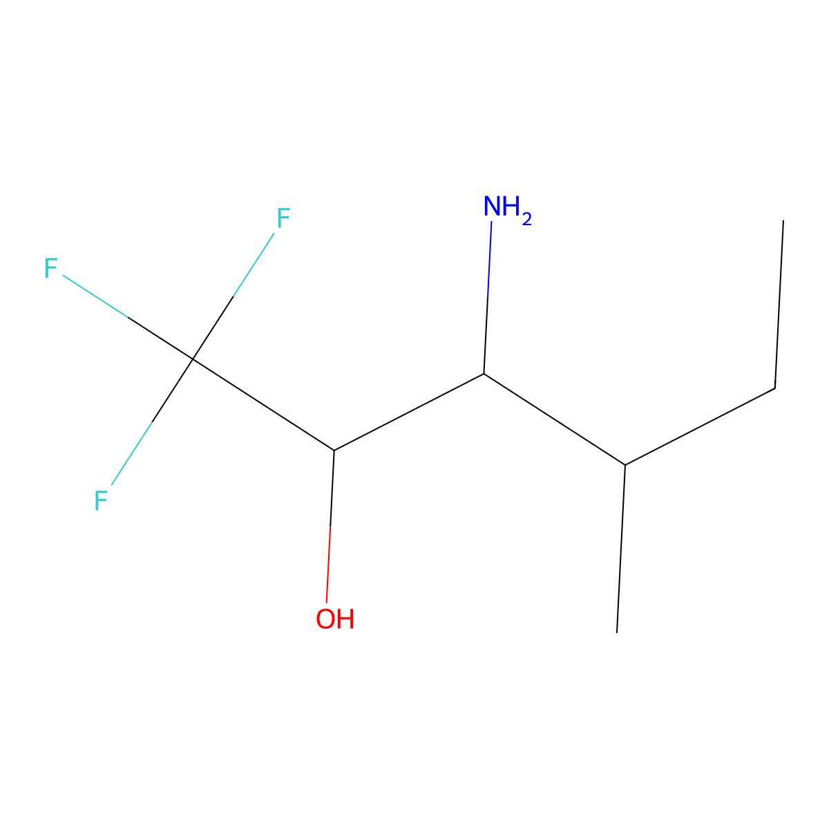 3-Amino-1,1,1-trifluoro-4-methylhexan-2-ol molecular structure, CAS 1005044-11-0